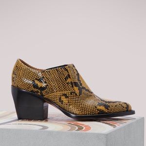 CHLOE RYLEE PYTHON EMBOSSED LEATHER BOOTIES SZ 8